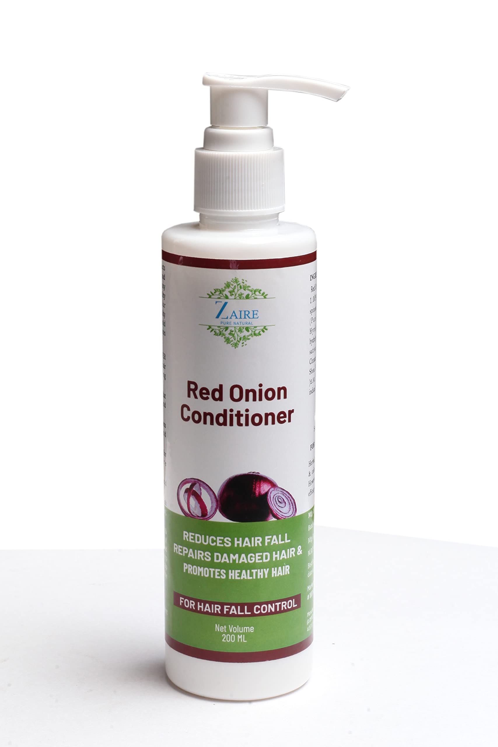 ZAIRE Red Onion Hair Growth Conditioner with Black Seed Oil & Pro-Vitamin B5 - 200ml for Thicker Hair & Reduced Hair Fall | Perfect for Damaged, Dry & Frizzy Hair Care at Home or Salon