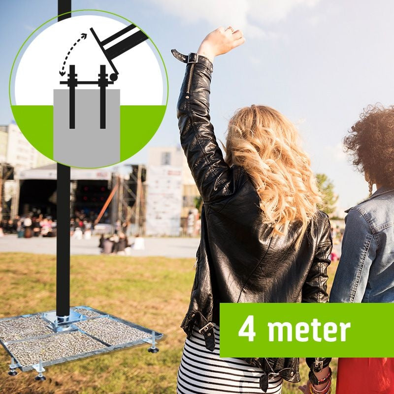 Adjustable Aluminum Camera Mast 4 Meters Ø 90mm with Tile Frame - Perfect for Outdoor Photography, Video Shooting, and Surveillance Installations