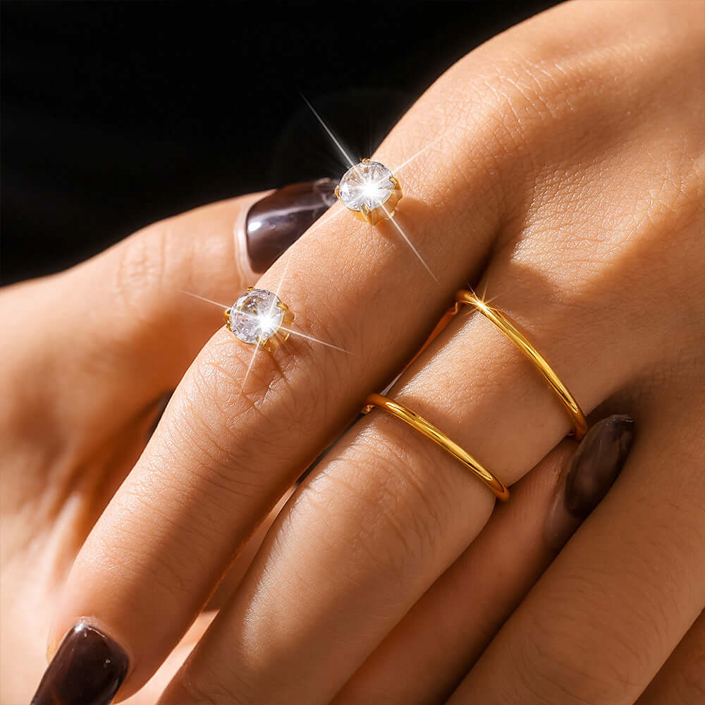 Solitaire Two Fingers Spiral Ring | A938 | Elegant Minimalist Ring for Women | Perfect for Engagement, Wedding, Anniversary & Everyday Wear