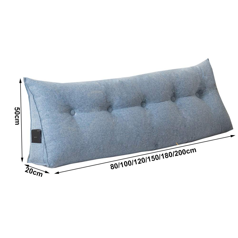 Large Soft Comfortable King Size Wedge Pillow for Back Support - Breathable Triangular Cushion with Washable Cover (Blue) - Perfect for Reading, Resting in Bed, and Lumbar Support