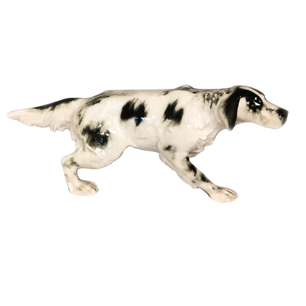 Royal Lomonosov Porcelain Spotted Dog Figurine - 11 Inch Handcrafted Animal Collectible | Elegant Home Decor, Gift for Dog Lovers, Perfect for Display Cabinets & Coffee Tables