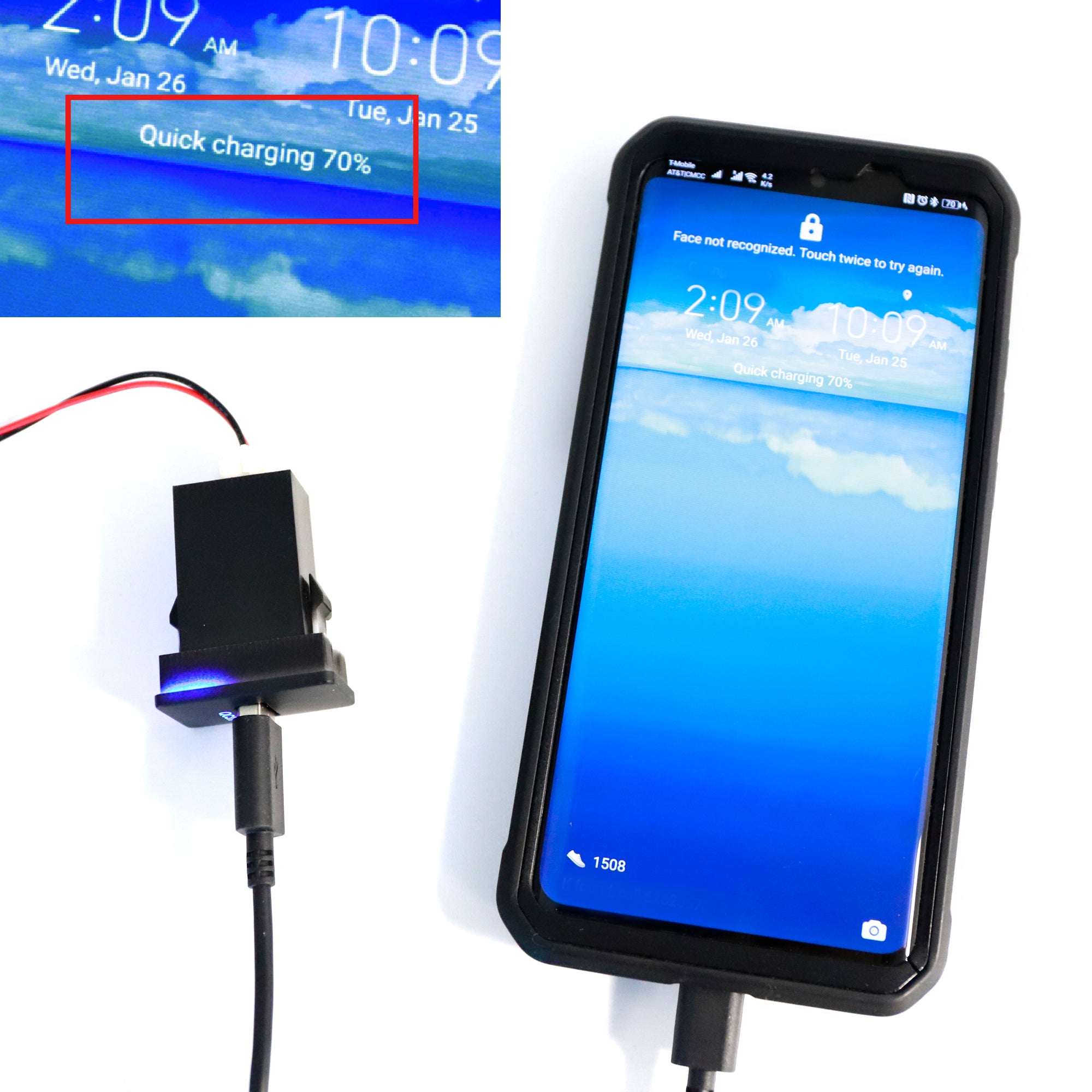 22.8x22.5mm USB QC 3.0 Switch Mount for Toyota Camry 2018+ & Corolla 2019+ - Perfect for Phone Charging & Car Accessories Installation