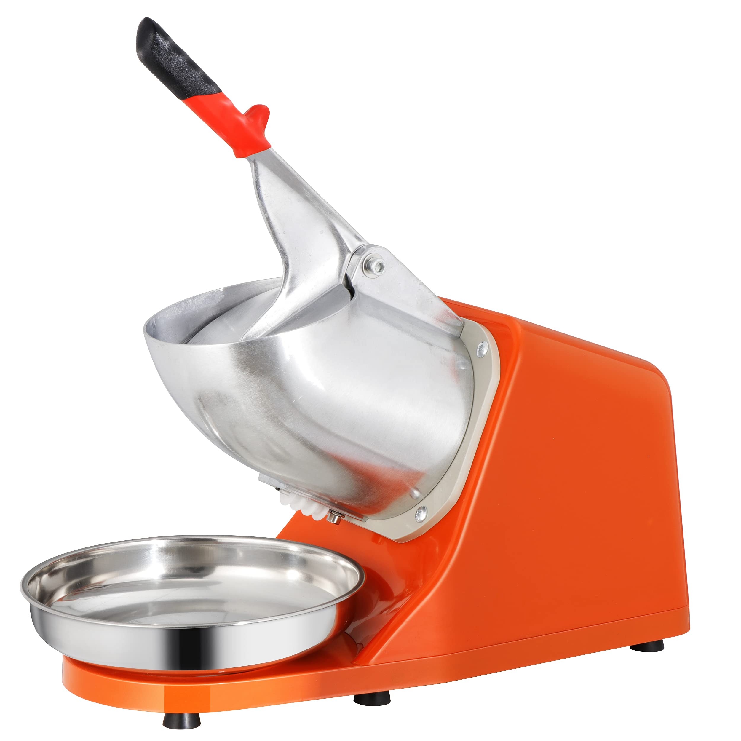 300W Electric Ice Shaver Machine - Commercial Snow Cone Maker & Ice Crusher for Shaved Ice (143 lbs Capacity, Orange) - Perfect for Parties, Events, and Home Use
