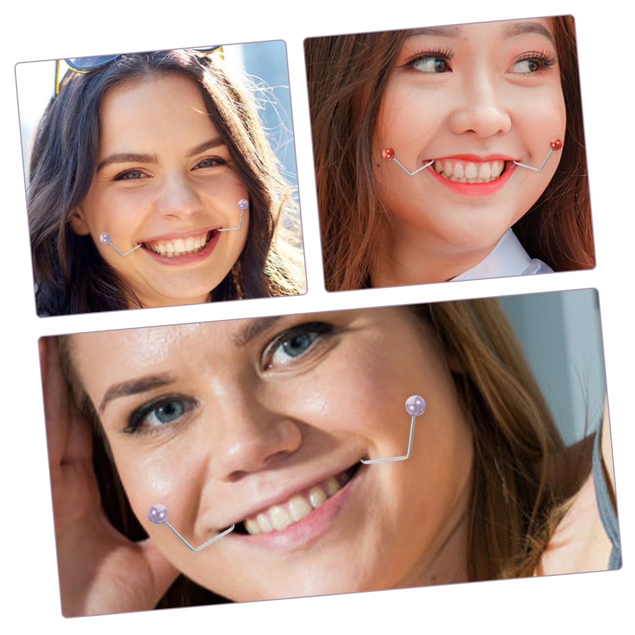 Face Dimple Maker Set – 2 Pairs Red Women's Dimple Trainer for Natural Cheek Dimples | Multi-functional Facial Beauty Tool for Smile Enhancement & Confidence Boost | Perfect for Self-Care, Cosplay & Makeup Practice