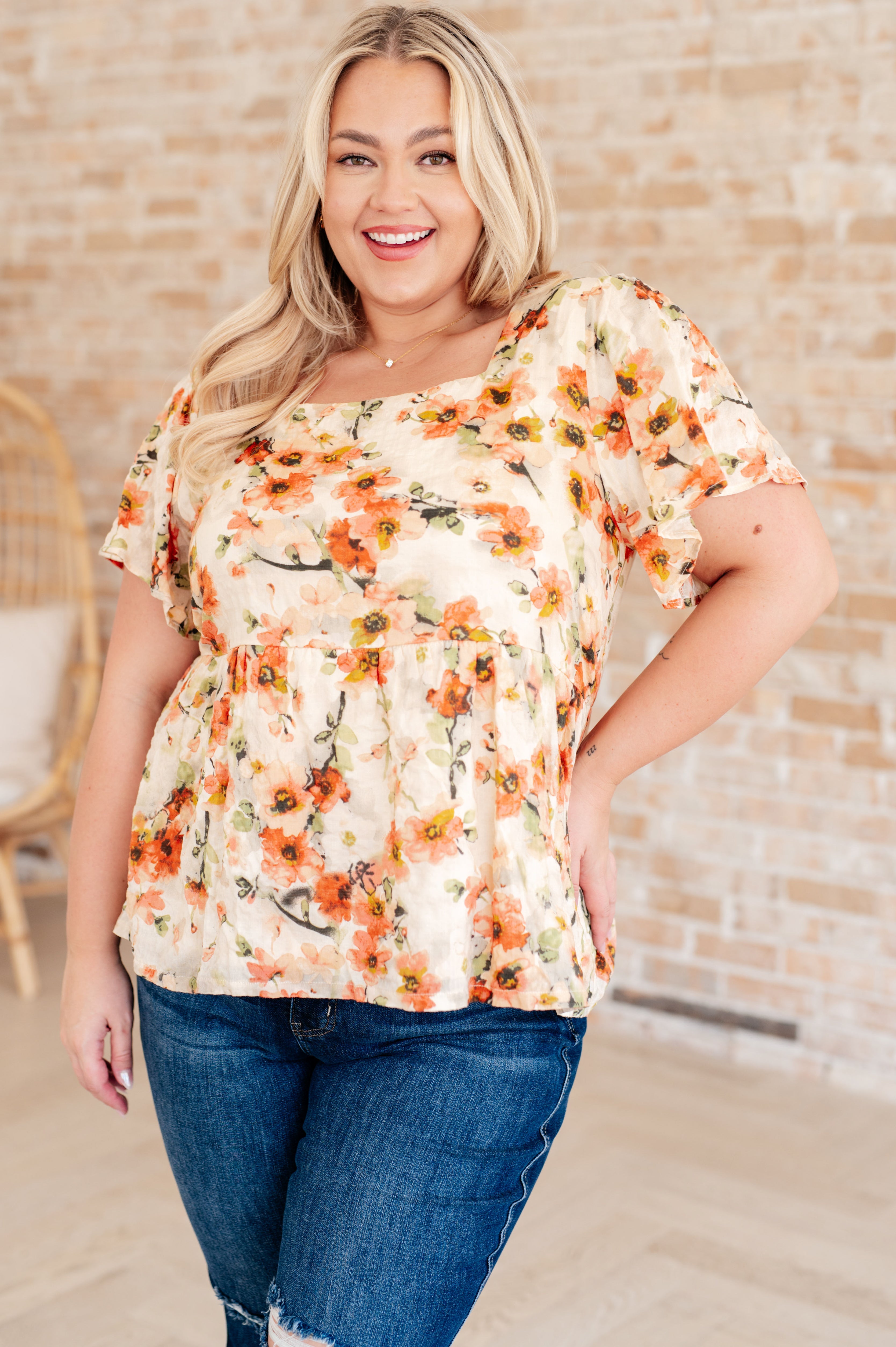 Magic Dance Square Neck Floral Blouse Women's Elegant Summer Top - Perfect for Office Wear, Date Night & Casual Outings