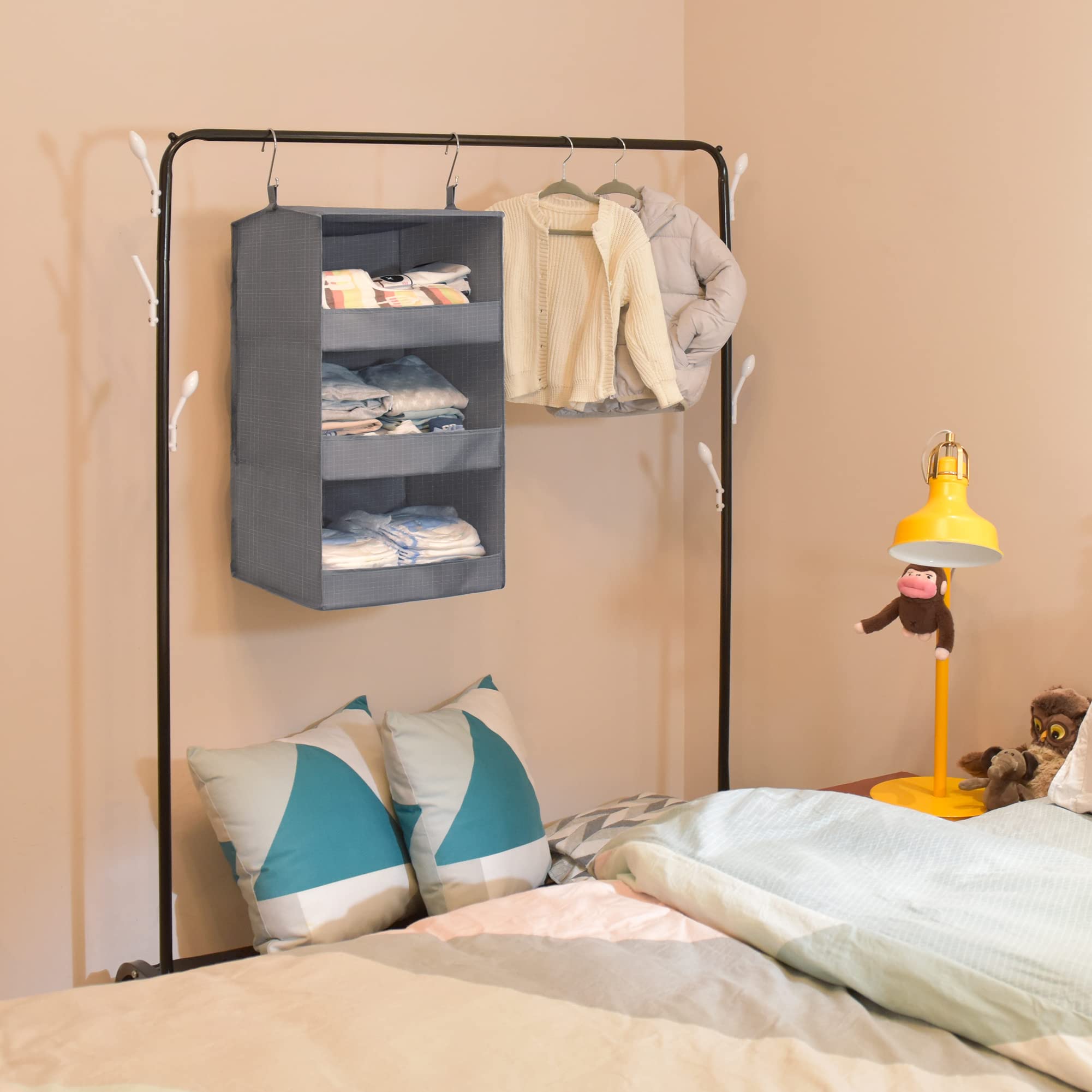 GRANNY SAYS Extra Large Rectangle Storage Bins & Hanging Closet Organizer Set - 1-Pack Each - Space Saving Home Organization for Bedroom, Closet, and Office Storage Solutions
