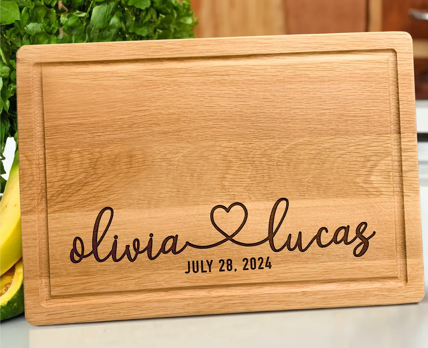 Personalized Engraved Wooden Cutting Board for Couples - Custom Anniversary Wedding Engagement Gift for Men Women Parents - Perfect for Christmas Housewarming & Romantic Dinners - Unique Wedding Gift Idea for Couples