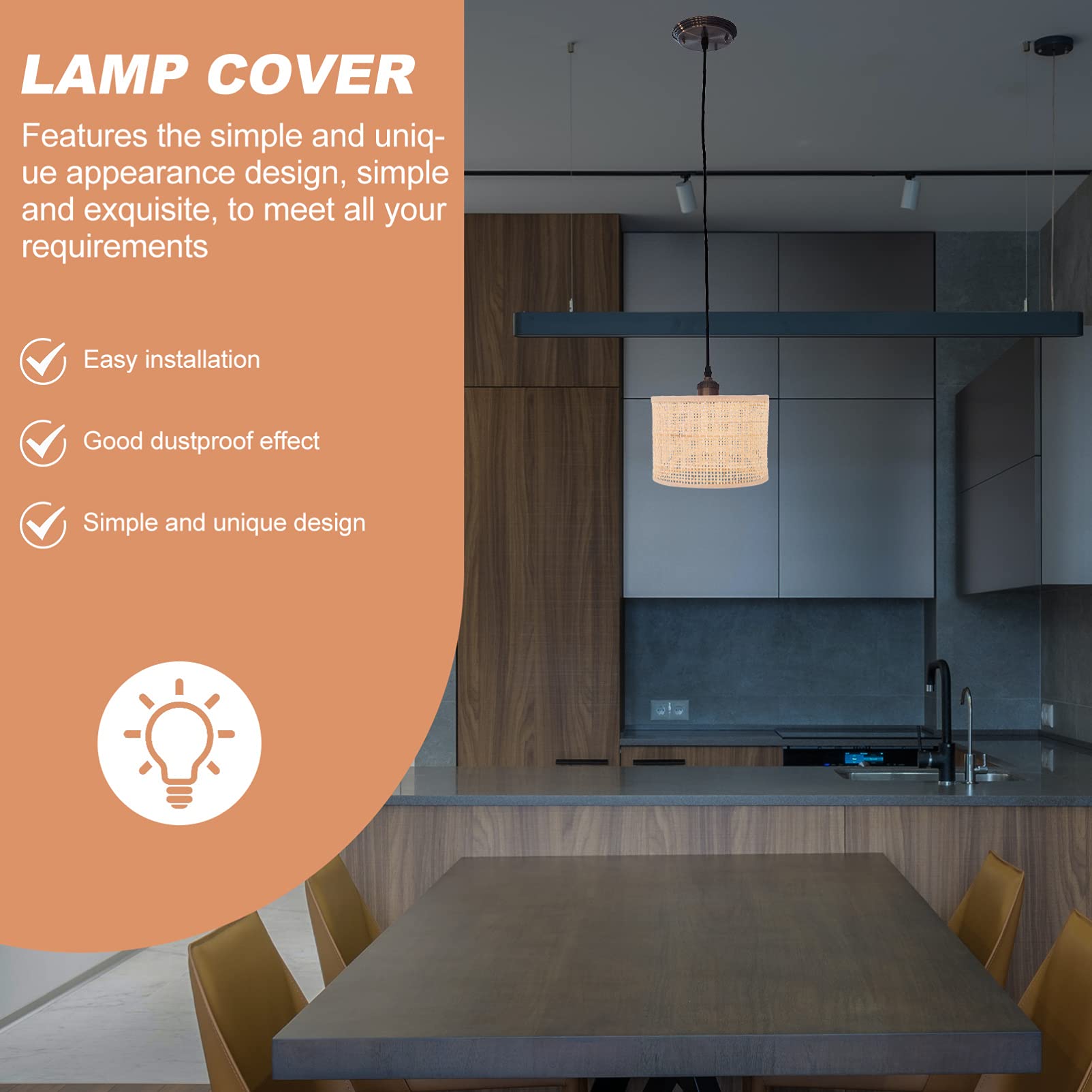 1pc Handwoven Rattan Lampshade - Unique Woven Light Shade for DIY Home Decor, Boho Style Ceiling or Table Lamp Cover - Perfect for Living Room, Bedroom, or Patio Lighting