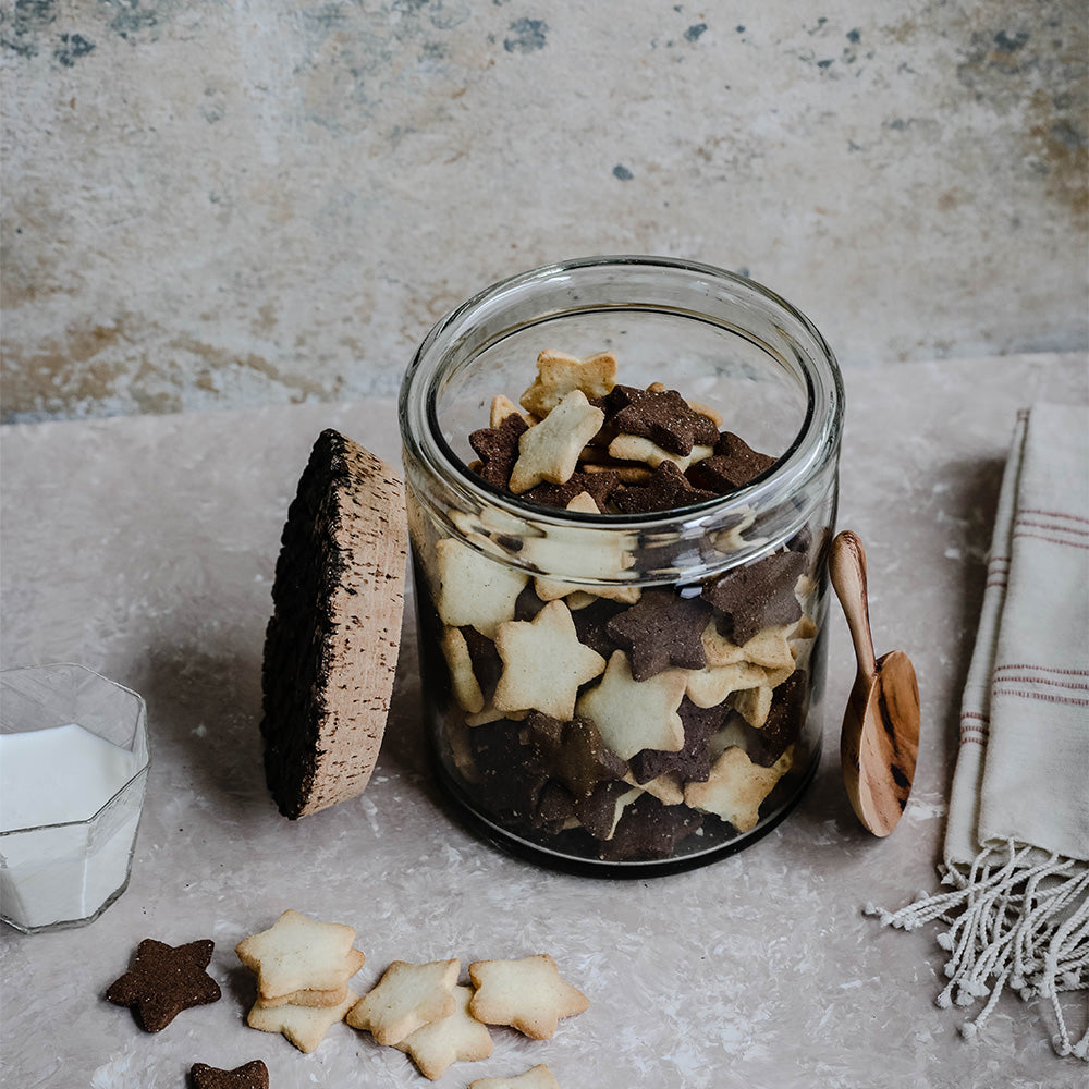 Eco-Friendly Recycled Glass Canister - Airtight Food Storage Container for Kitchen Pantry Organization | Perfect for Storing Coffee, Tea, Sugar & Dry Goods