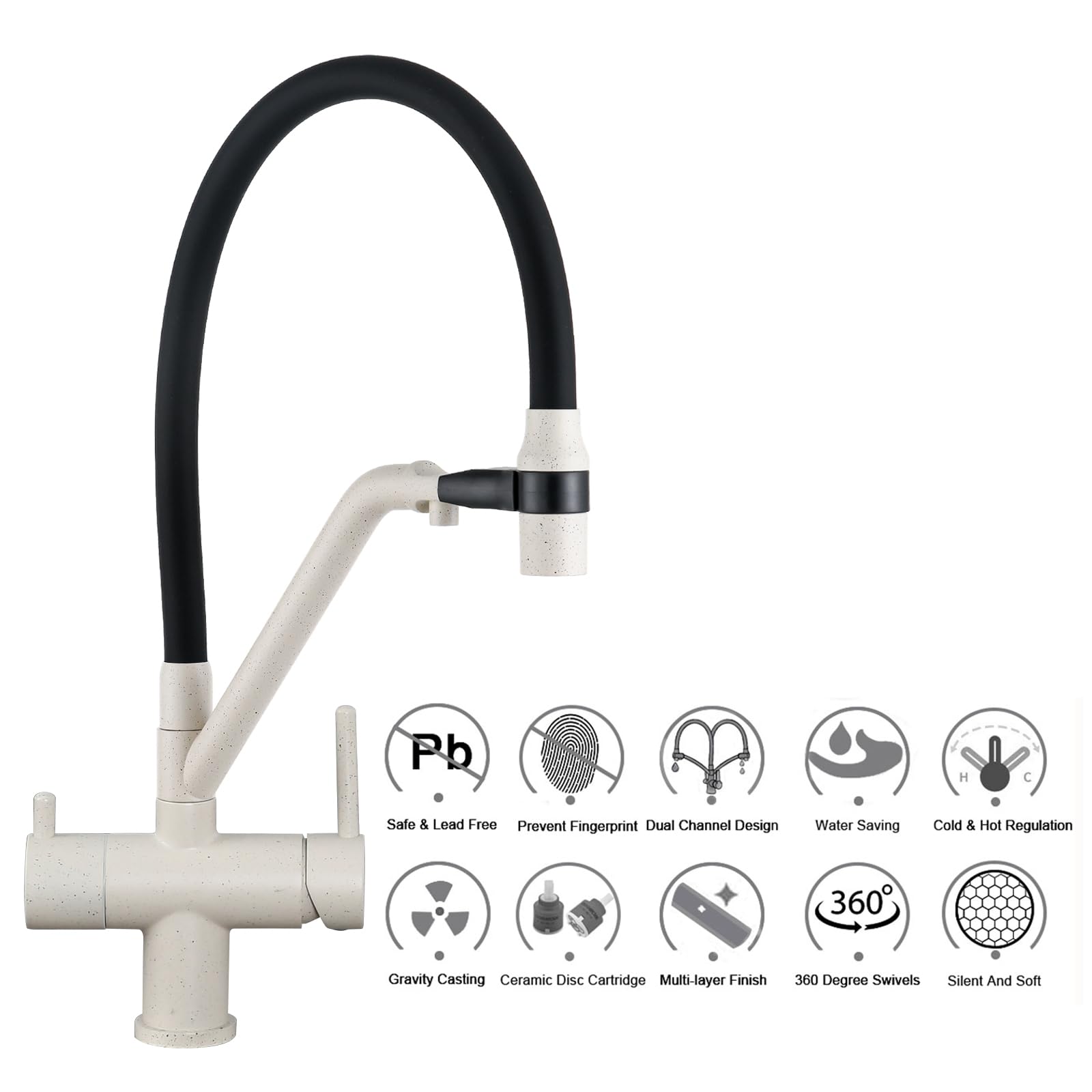 GAPPO Single Handle Pull Out Sprayer Kitchen Faucet with Magnetic Docking - Brushed Nickel (G4398/Granite) for Modern Farmhouse & Commercial Kitchen Sinks