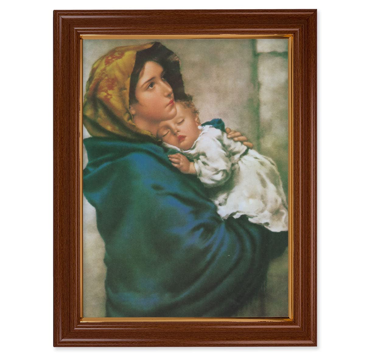 Madonna of the Streets Framed Wall Art - Extra Large Traditional Dark Walnut Finish with Gold Accent - Perfect for Living Room, Bedroom or Office Decor