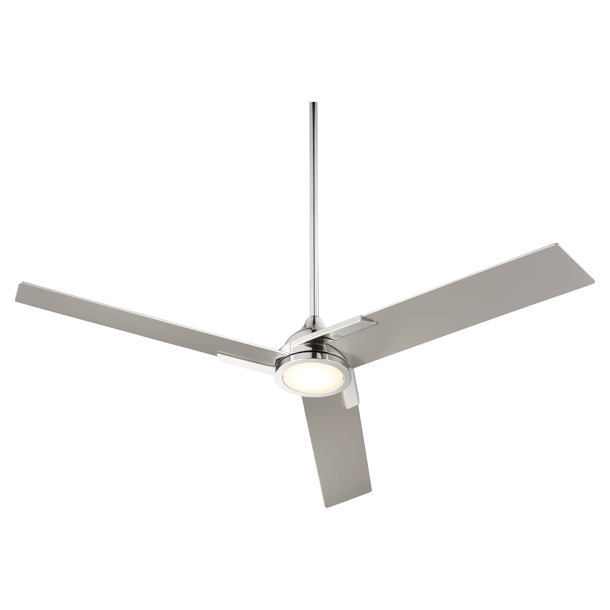 Oxygen Coda 3 103 20 Inch Ceiling Fan with Light Kit - Polished Nickel Finish - Modern Indoor/Outdoor Cooling for Living Room, Bedroom, Patio
