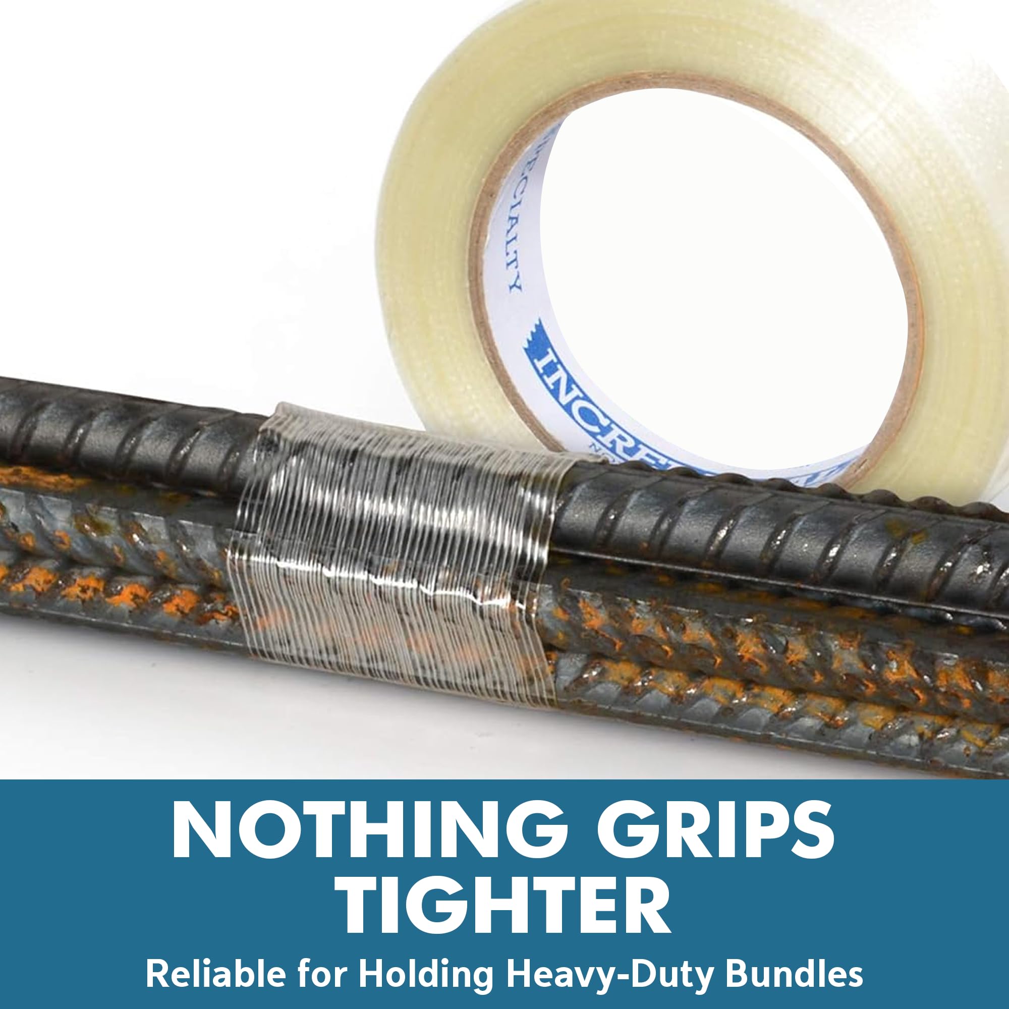 IncrediSeal 1/2 Inch x 180 Feet Clear Filament Strapping Packing Tape (72 Rolls) - Heavy Duty 5.50 Mil Shipping Tape with Strong Adhesive for Moving, Box Sealing & Packaging - Ideal for Warehouse, Ecommerce, Logistics & Home Use