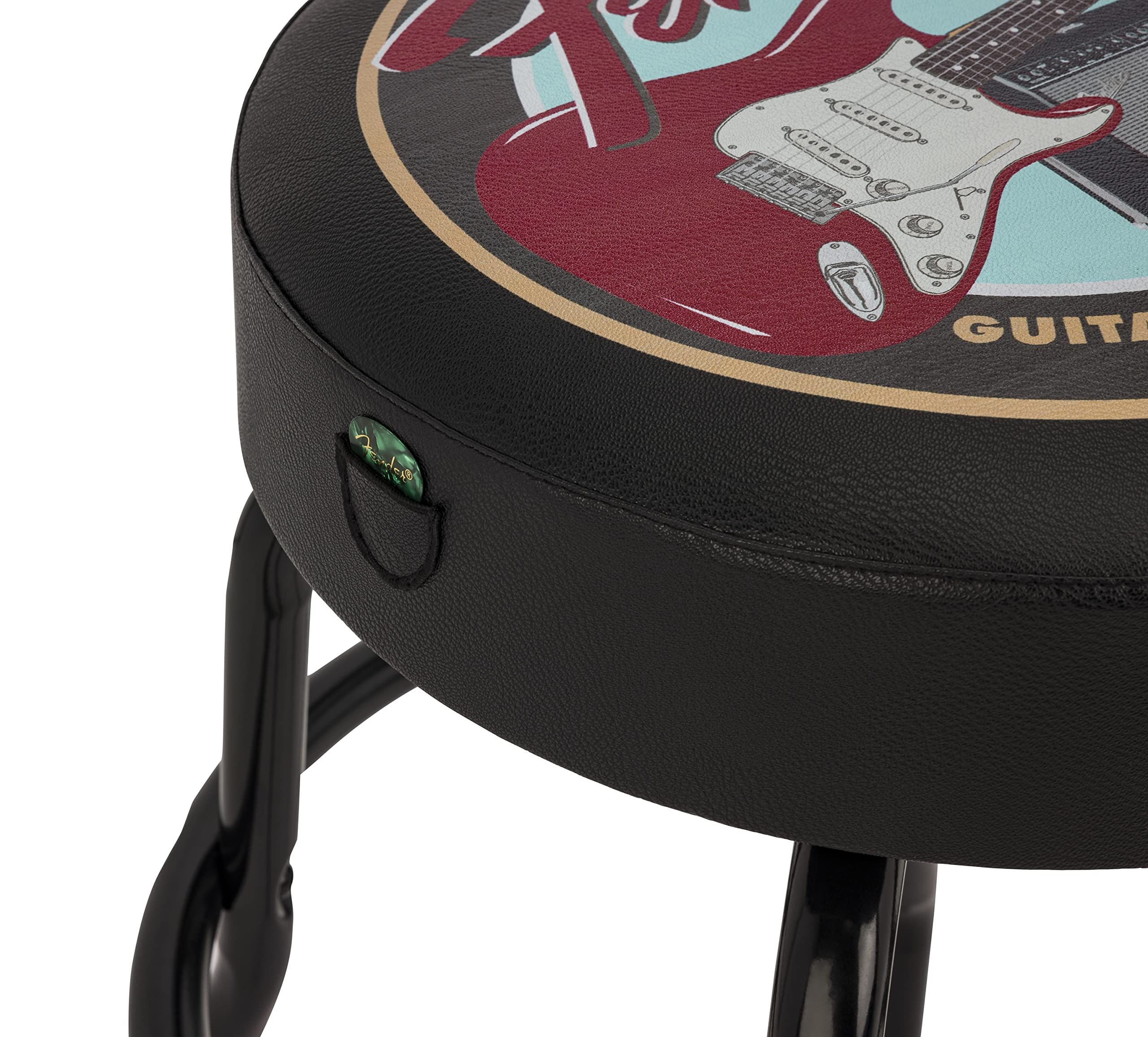 **Fender Guitars & Amps Logo Swivel Bar Stool with Guitar Picks Pouch – Perfect Gift for Musicians & Dads – 24