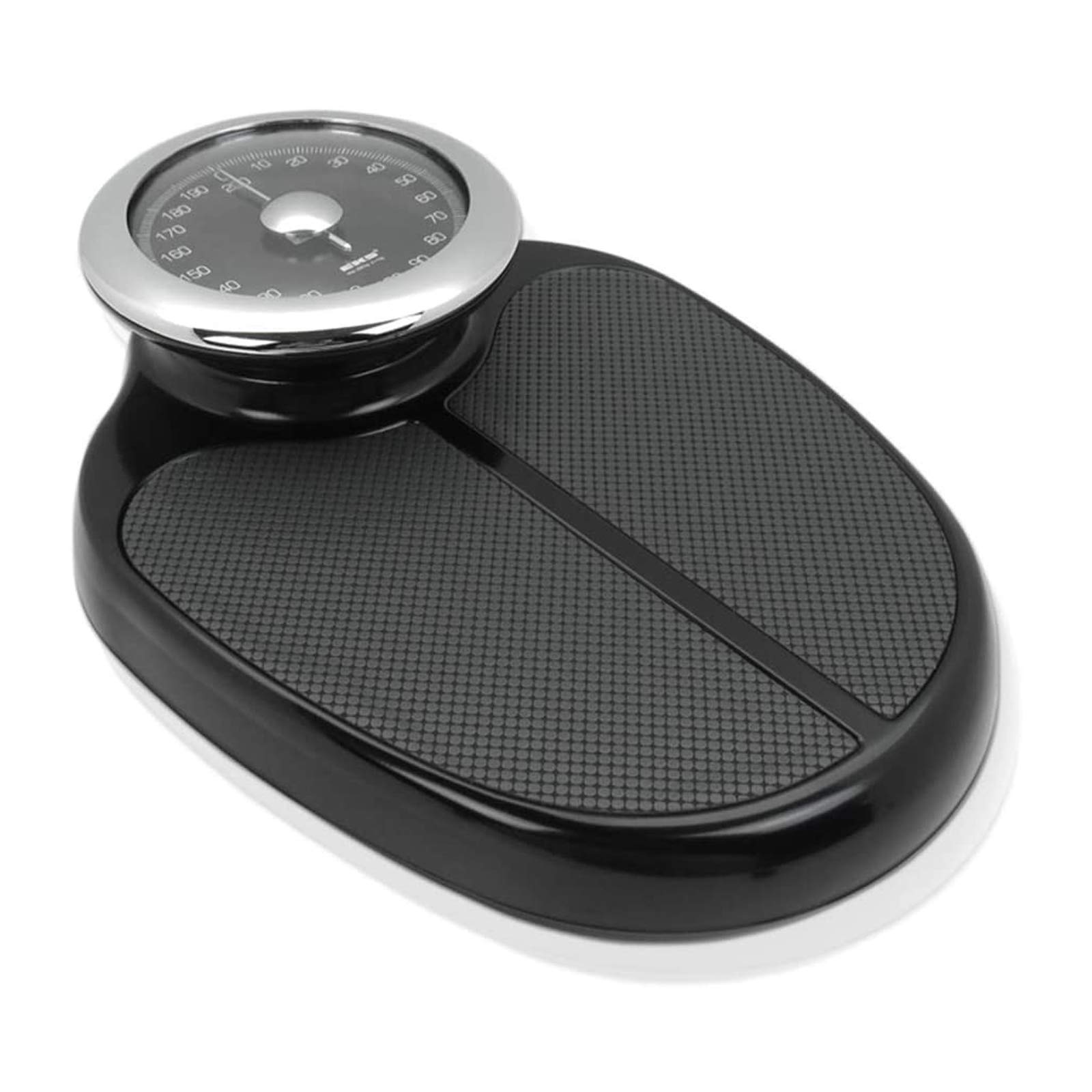 Black Mechanical Bathroom Scale - Fast, Accurate & Reliable Floor Scale with Easy-to-Read Analog Dial - High Capacity 200kg/440lbs - No Batteries Needed - Perfect for Home, Gym & Health Tracking