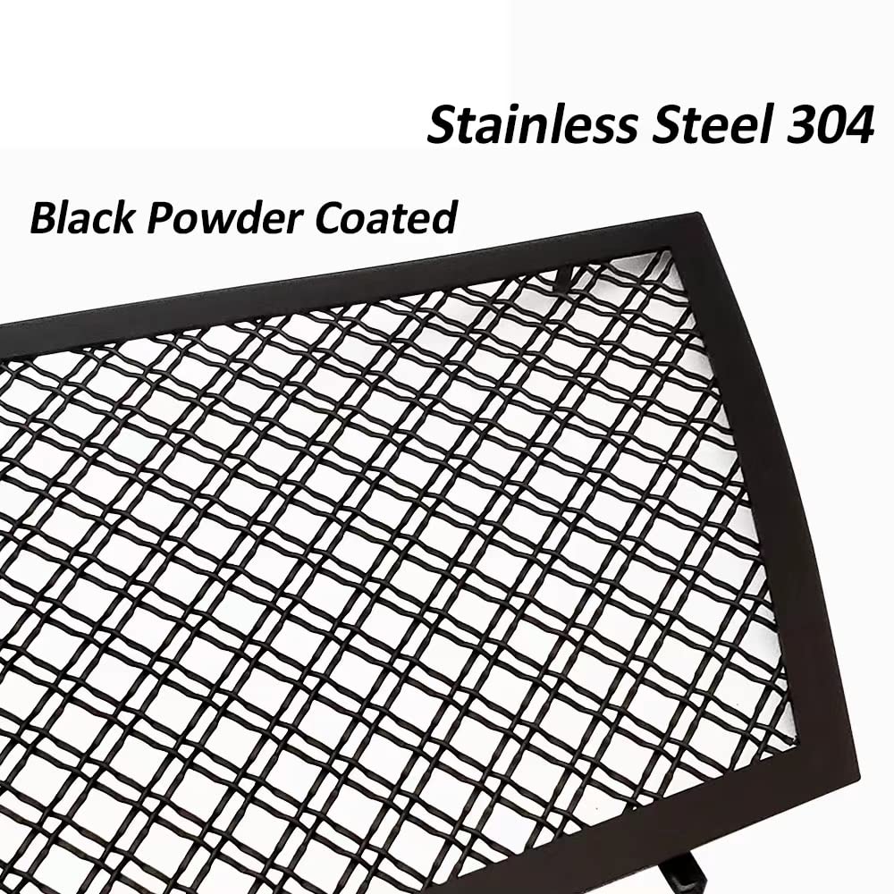 2008-2013 Cadillac CTS Black Stainless Steel Double Mesh Grille Insert - Compatible with Non-V & Non-Adaptive Cruise Models - Upgrade Your Car's Front End Style for Street or Show