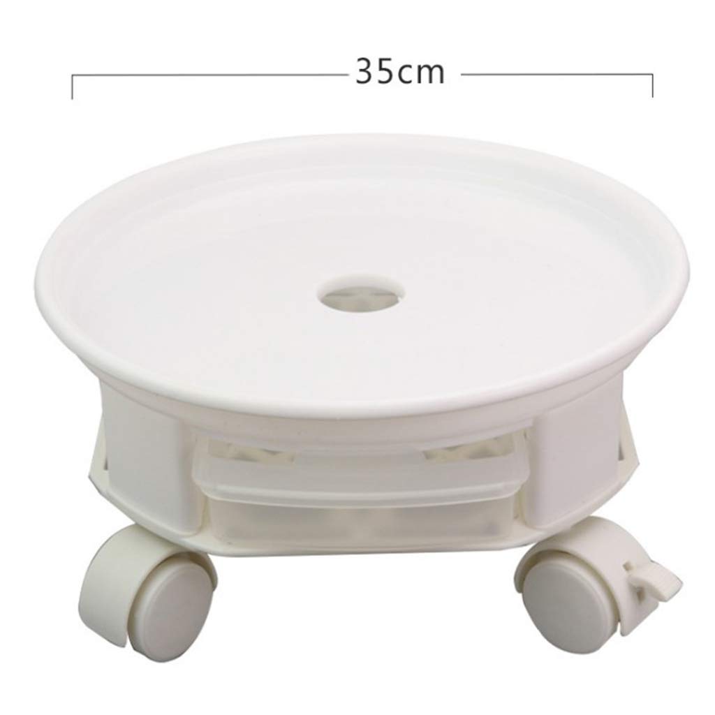 joyMerit Plant Pallet Caddy with Universal Wheels - 27cm White Planter Pot Mover & Dolly Caster for Indoor/Outdoor Gardening, Greenhouse & Nursery Use