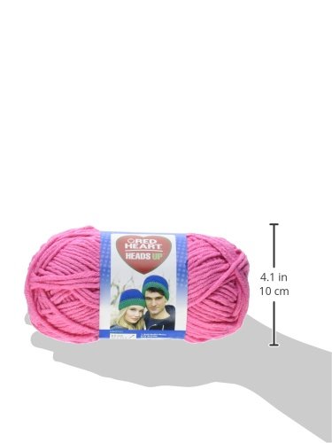 Red Heart Heads Up Yarn - Soft Candy Pink Acrylic Knitting Yarn for Crochet, Knitting & DIY Crafts - Perfect for Scarves, Hats & Baby Blankets