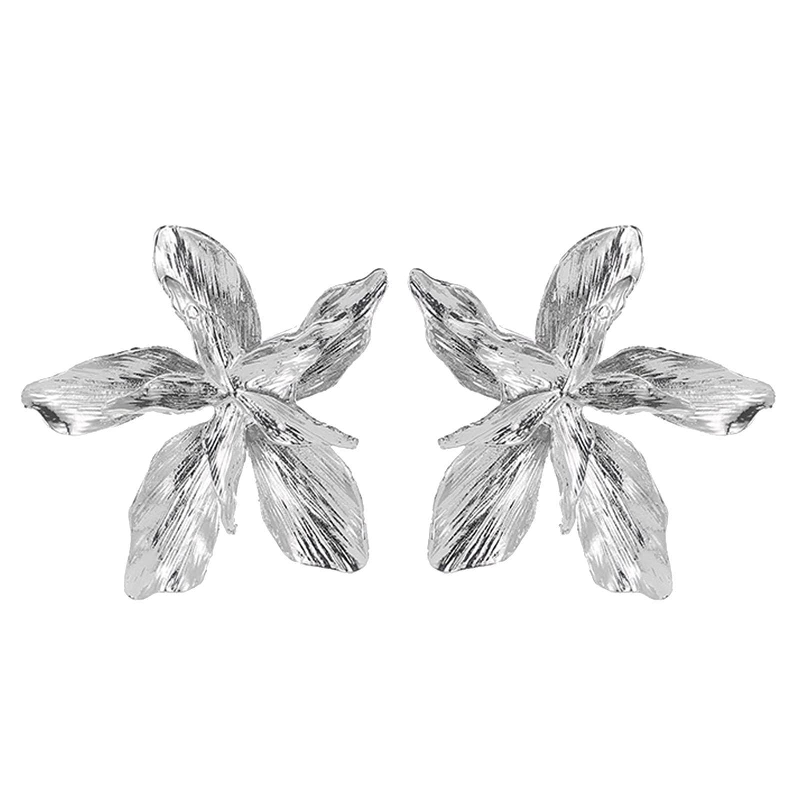 Flower Stud Earrings for Women & Girls - 5 Petal Simple Floral Design Fashion Jewelry - Perfect for Daily Wear, Parties & Gifts