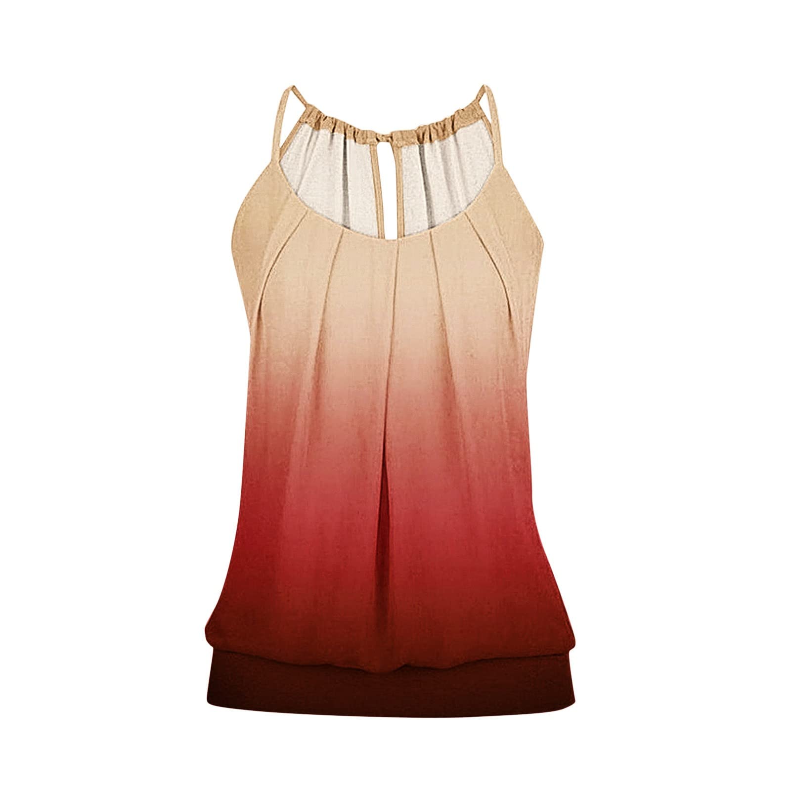 Women's Sleeveless Cross Back Tank Top - Wrinkle-Resistant Cami with O-Neck & Loose Fit - Casual Summer T-Shirts & Tops for Everyday Wear, Beach Outings, and Layering