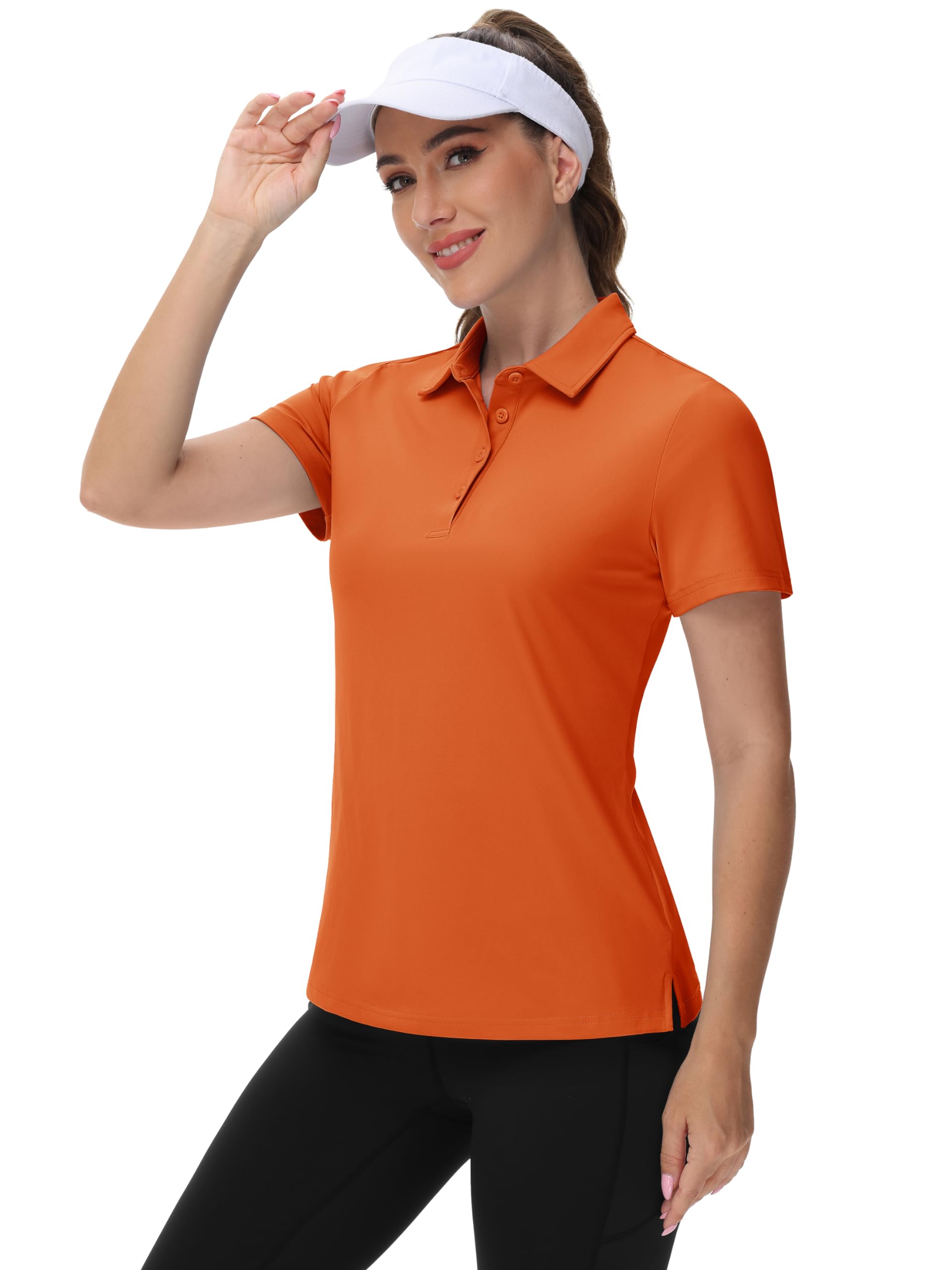 TACVASEN Women's Quick Dry Golf Polo Shirt - UPF 50+ Sun Protection, Breathable Short Sleeve Collared Top for Golf, Tennis & Outdoor Activities