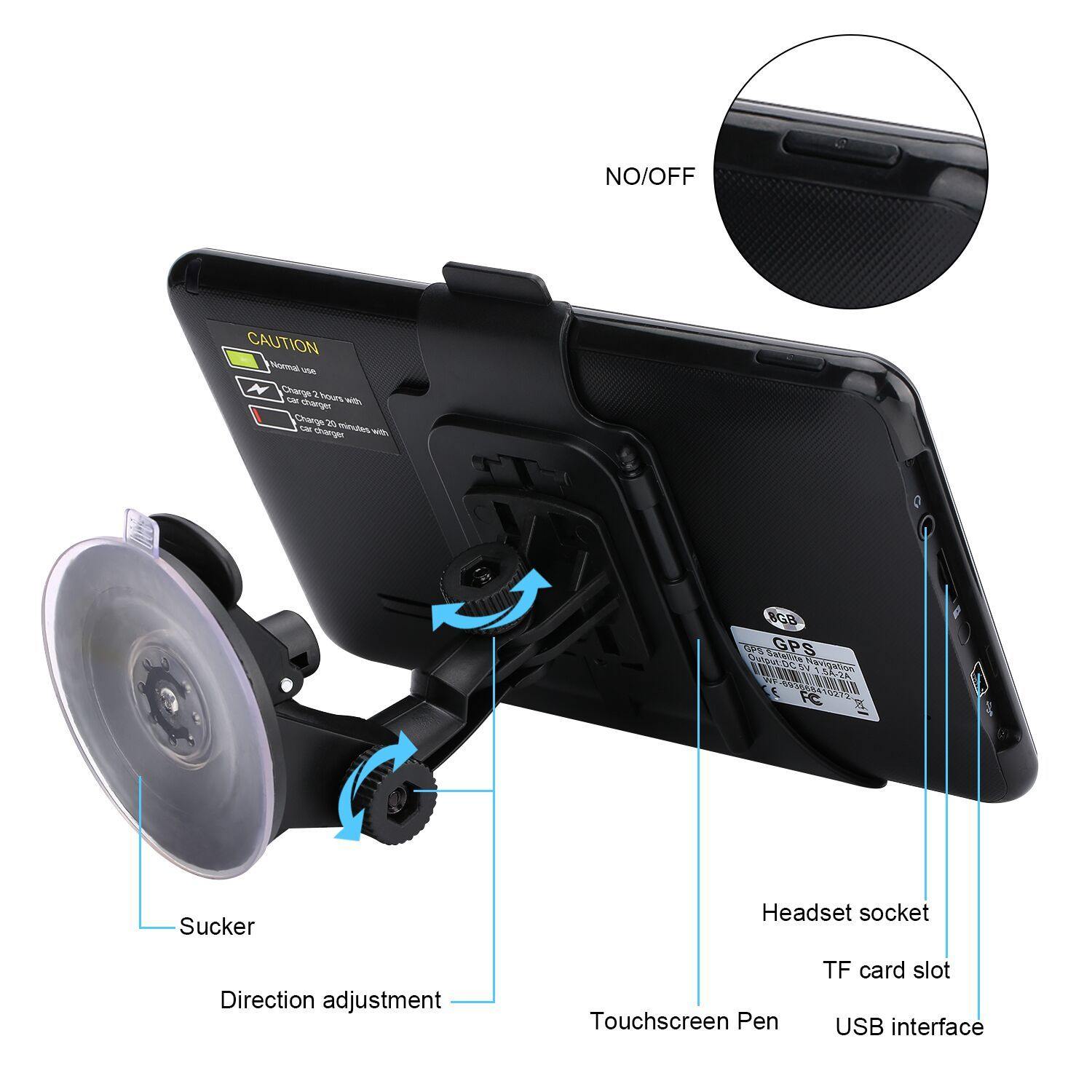 XGODY 688BT 7 Inch Android GPS Navigation & Tablet 2-in-1 with Bluetooth, Large Memory for Truck Drivers - Perfect for Road Trips & Professional Trucking
