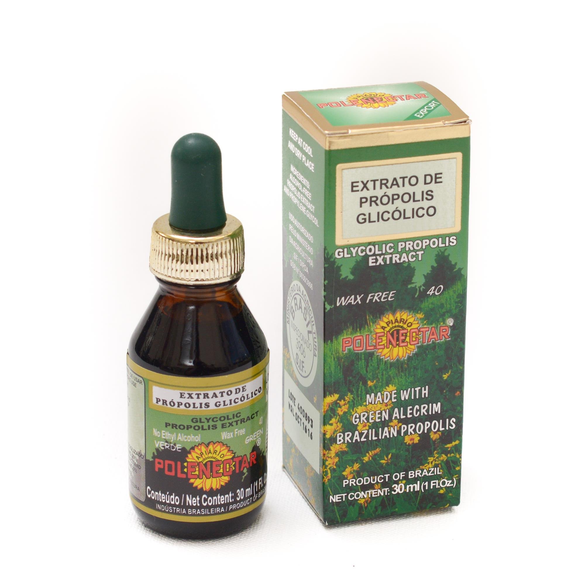 24 Bottles of Green Propolis Polenectar Brazilian Extract Wax Free Alcohol Free - 30 ml By JLBrazil | Natural Immune Support Supplement for Daily Wellness & Cold Season Protection
