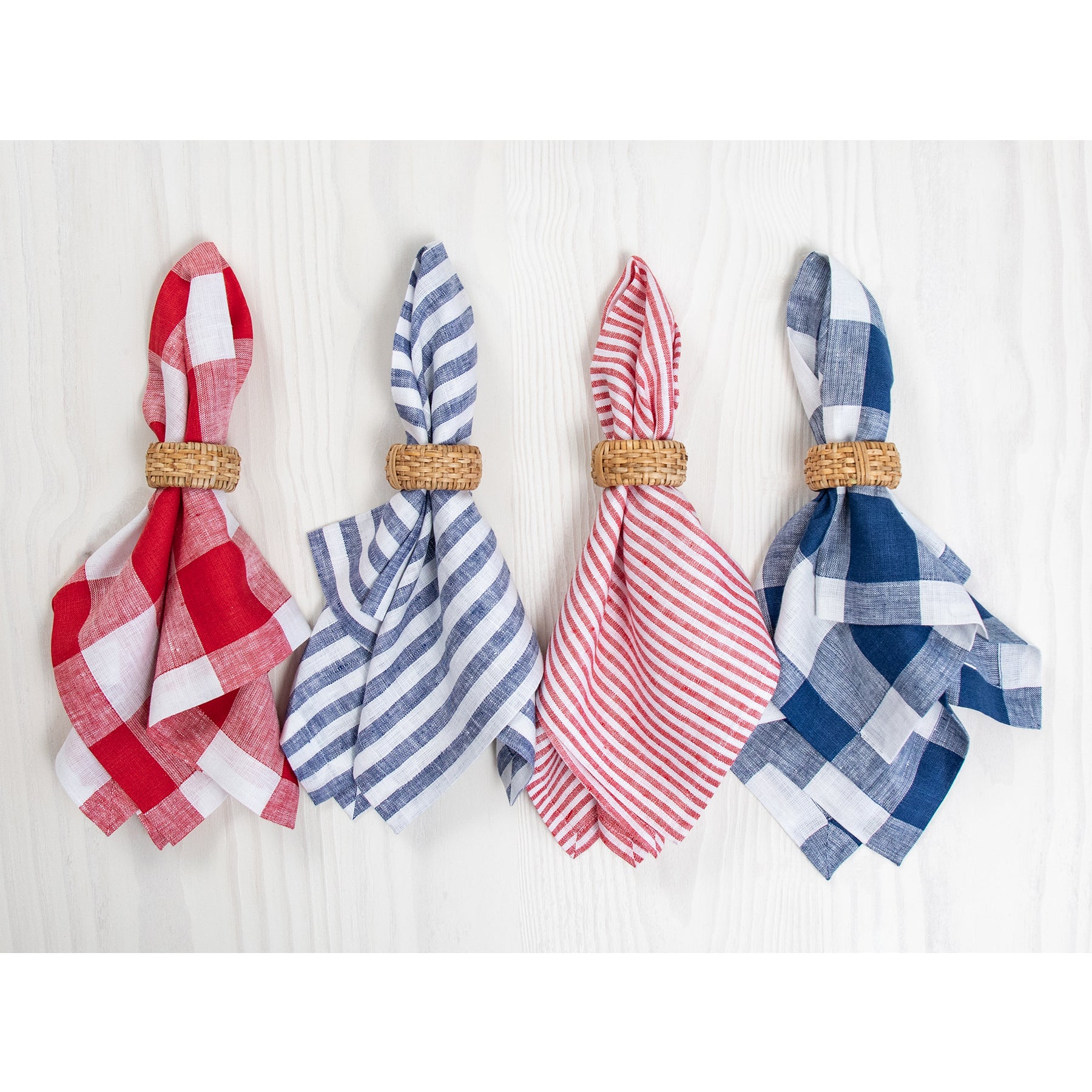 Buffalo Check Cotton Napkins - Set of 4 Premium Dinner Napkins for Farmhouse Dining, Holiday Table Setting & Rustic Home Decor