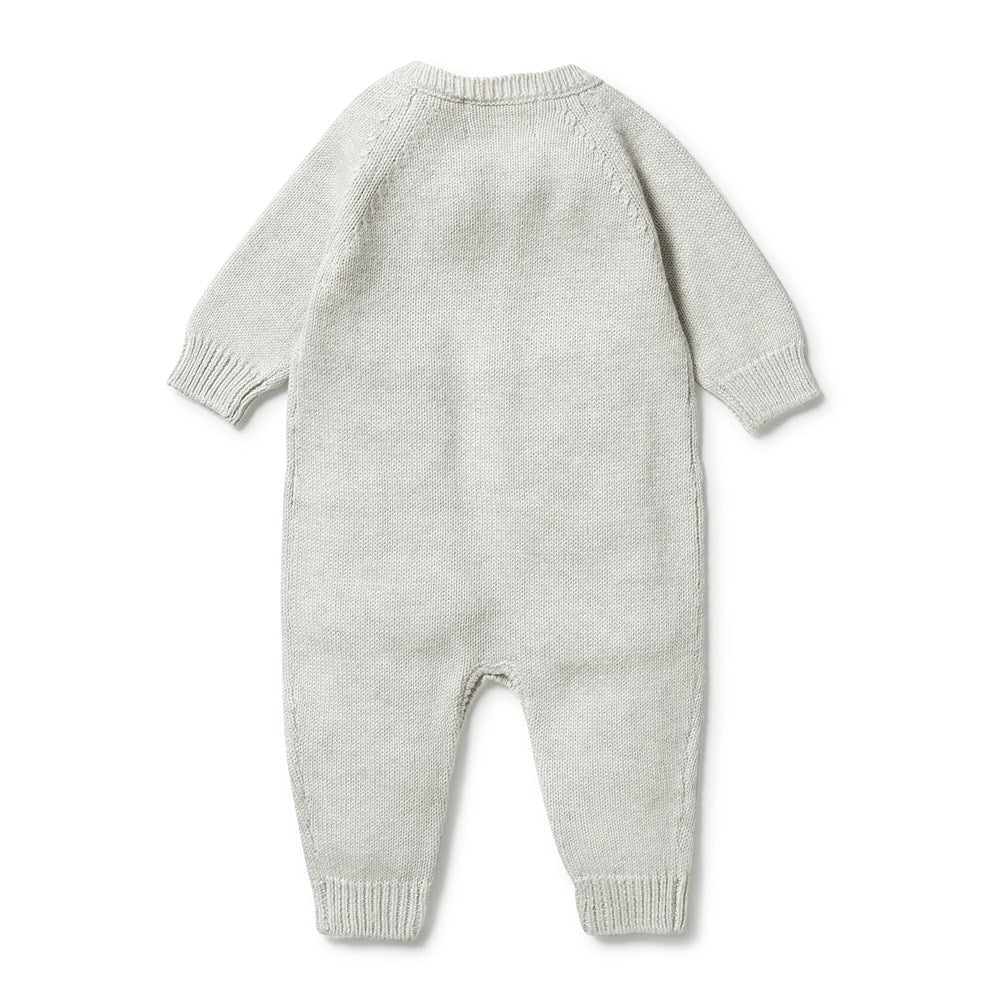 Baby Knitted Button Growsuit - Soft Cotton Romper with Snap Buttons for Easy Diaper Change | Perfect for Newborns, Infants & Toddlers | Ideal for Playtime, Naptime & Family Outings