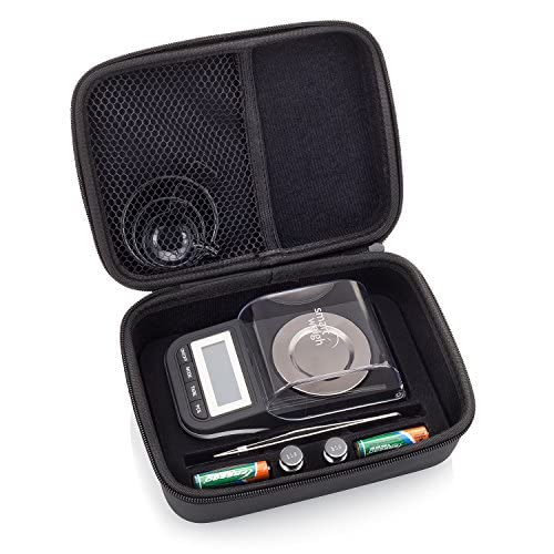Smart Weigh 50g x 0.001g High Precision Digital Milligram Scale with Tweezers, Calibration Weights & 3 Weighing Pans - Portable Jewelry Scale for Gold, Silver, Diamonds, Medicine & Lab Use - Includes Protective Case