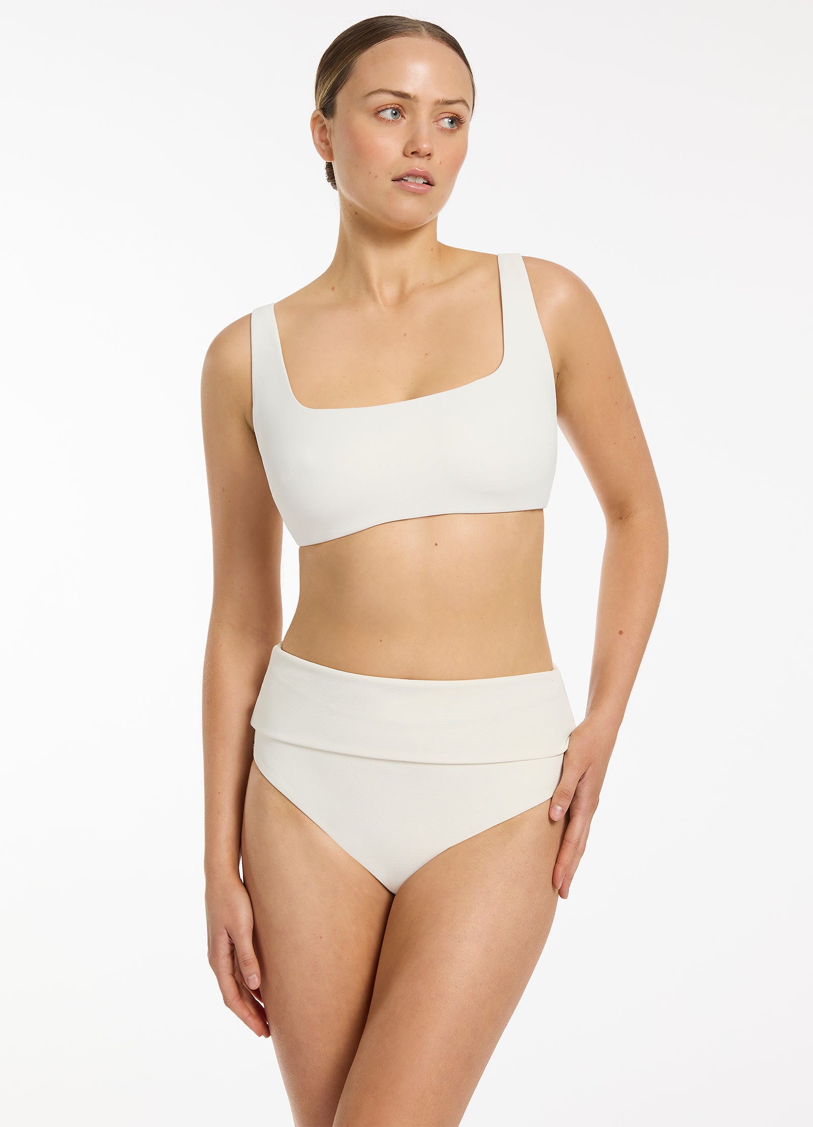 Isla Rib E F Tank Bikini Top - Cream | Sexy Crochet Bikini for Women | Perfect for Beach, Pool & Summer Vacations