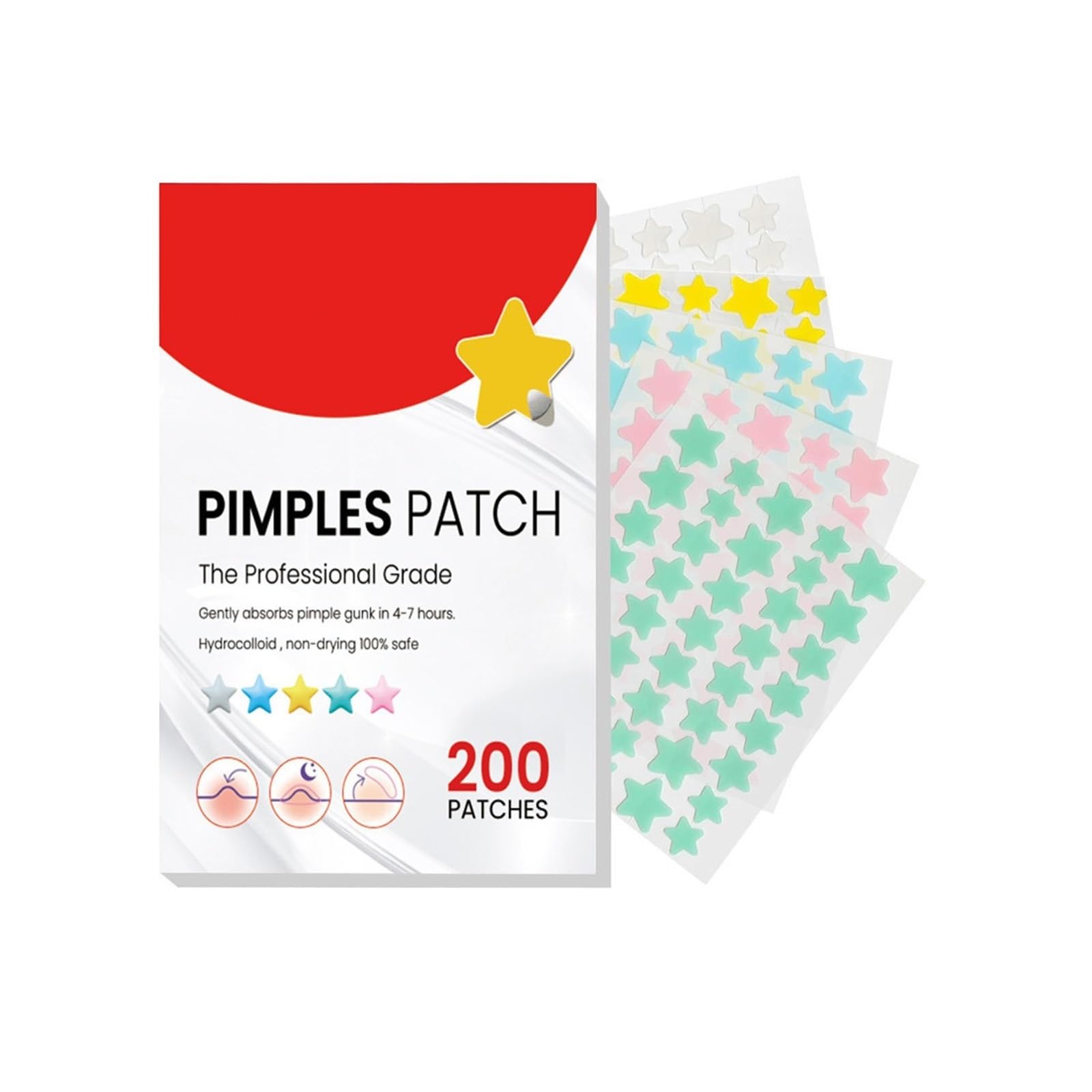 Acne Pimple Patches for Face & Skin - 400 Star-Shaped Salicylic Acid Spot Stickers (2 Packs) | Fast Healing for Breakouts, Blemishes & Zits | Perfect for Overnight Use & On-The-Go Skincare