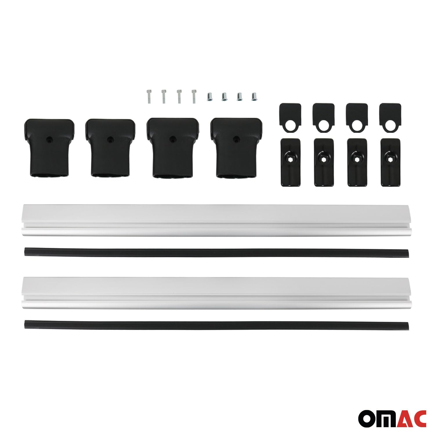 OMAC Universal Roof Rack Cross Bars - Heavy Duty Luggage Carrier for Honda Odyssey 2011-2017 - Gray Aluminum Alloy (2 Pack) - Perfect for Travel, Kayak, Canoe, Surfboard, Ski, Snowboard & Camping Gear Transportation