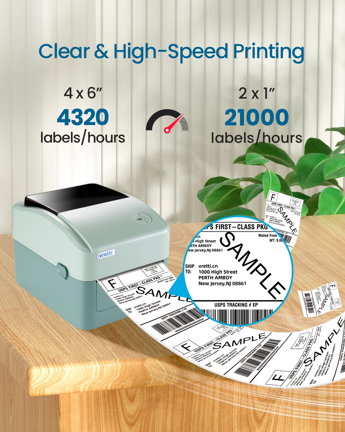 Vretti 4x6 420B Thermal Shipping Label Printer – Compatible with Amazon, eBay, Shopify, Etsy & UPS – Ideal for Small Business & E-commerce Shipping Labels (Home Office & Warehouse Use)