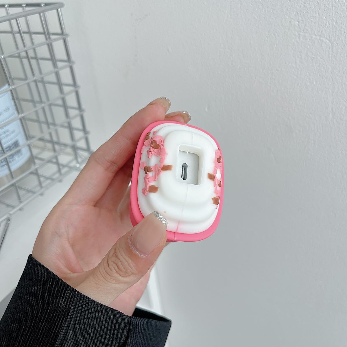 Cute Cartoon iPhone 20W USB-C Charger Cable Protector - Funny 3D Kawaii Design Fast Charging Adapter Cover for iPhone 12/13/14/15 Pro Max - Perfect for Home, Office & Travel (Pink Cup Style)