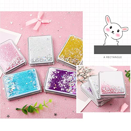 Siah Girls Handheld Compact Makeup Mirror with Magnifying Glass - Folding Vanity Round Mirror for Travel, Home, and Professional Makeup Application