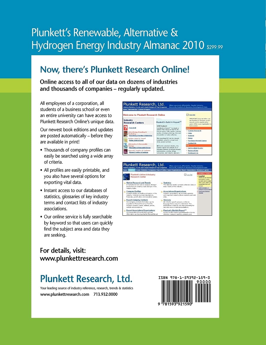 Plunkett's Renewable, Alternative & Hydrogen Energy Industry Almanac 2023 - Comprehensive Market Research, Statistics & Trends for Clean Energy Professionals | Business Planning & Investment Analysis Resource