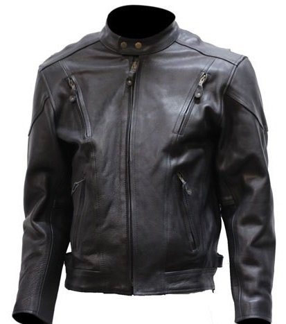 Men's Vented Leather Motorcycle Jacket - Large Size for Comfort & Protection - Ideal for Riding, Cruising & Motorcycle Enthusiasts