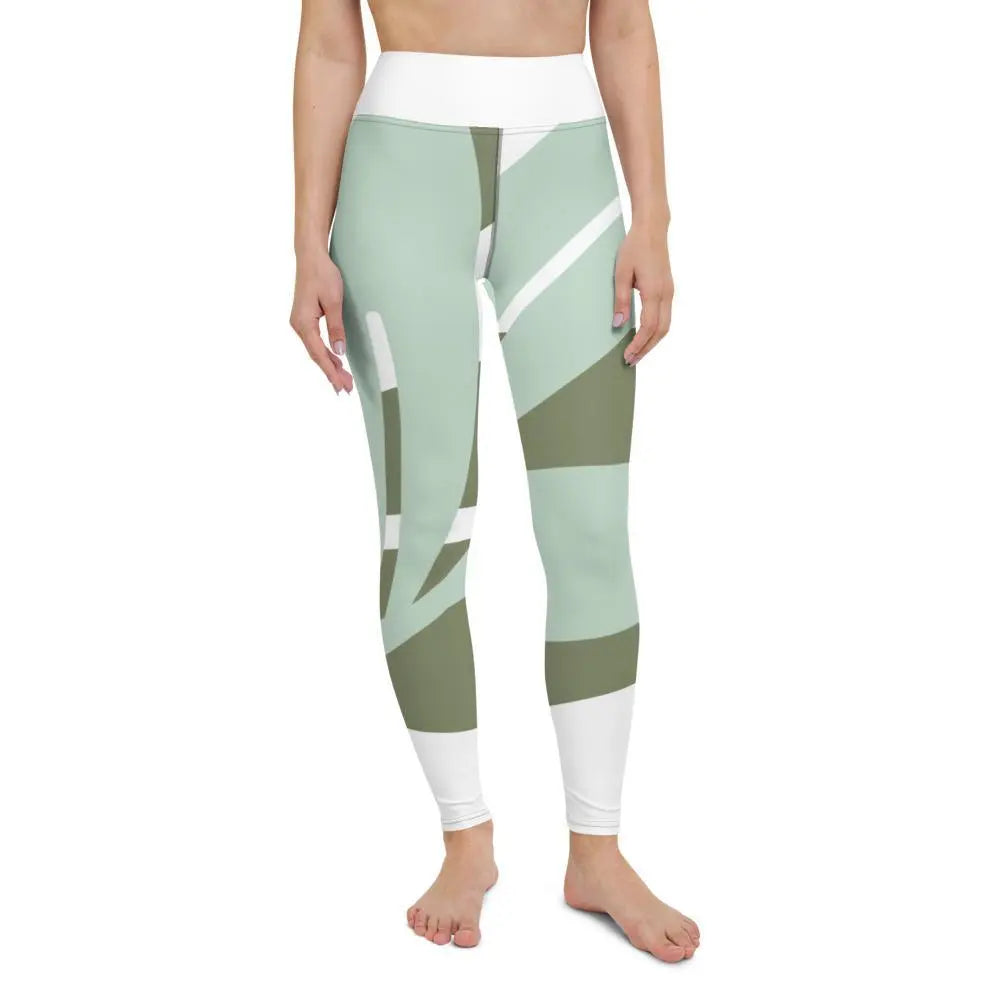 Premium High-Waist Yoga Leggings for Women - Eco-Friendly Green Workout Pants with Nature-Inspired Design - Perfect for Yoga, Gym & Lounge Wear