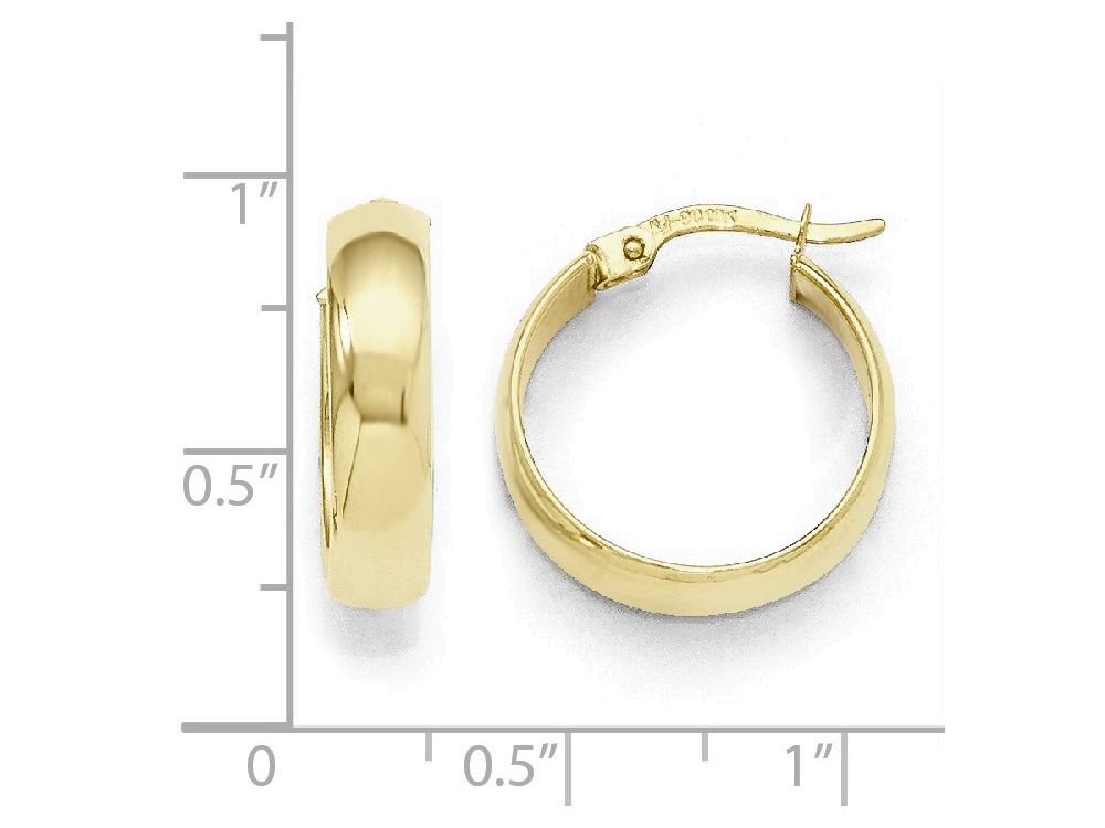 10k Yellow Gold Hinged Hoop Earrings for Women - Polished 10kt Gold Classic Hoops - Perfect for Everyday Wear, Parties & Special Occasions