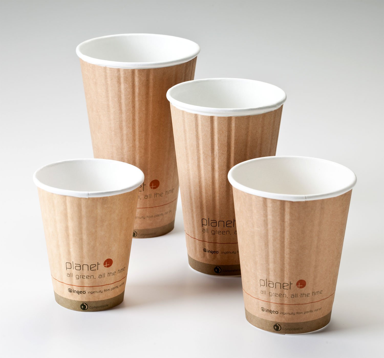 8 Oz. Biodegradable Hot Drink Cups with PLA Lining & Built-in Heat Sleeve - Eco-Friendly Compostable Coffee Cups (Case of 1000) - Perfect for Coffee Shops, Cafés & Takeout Services