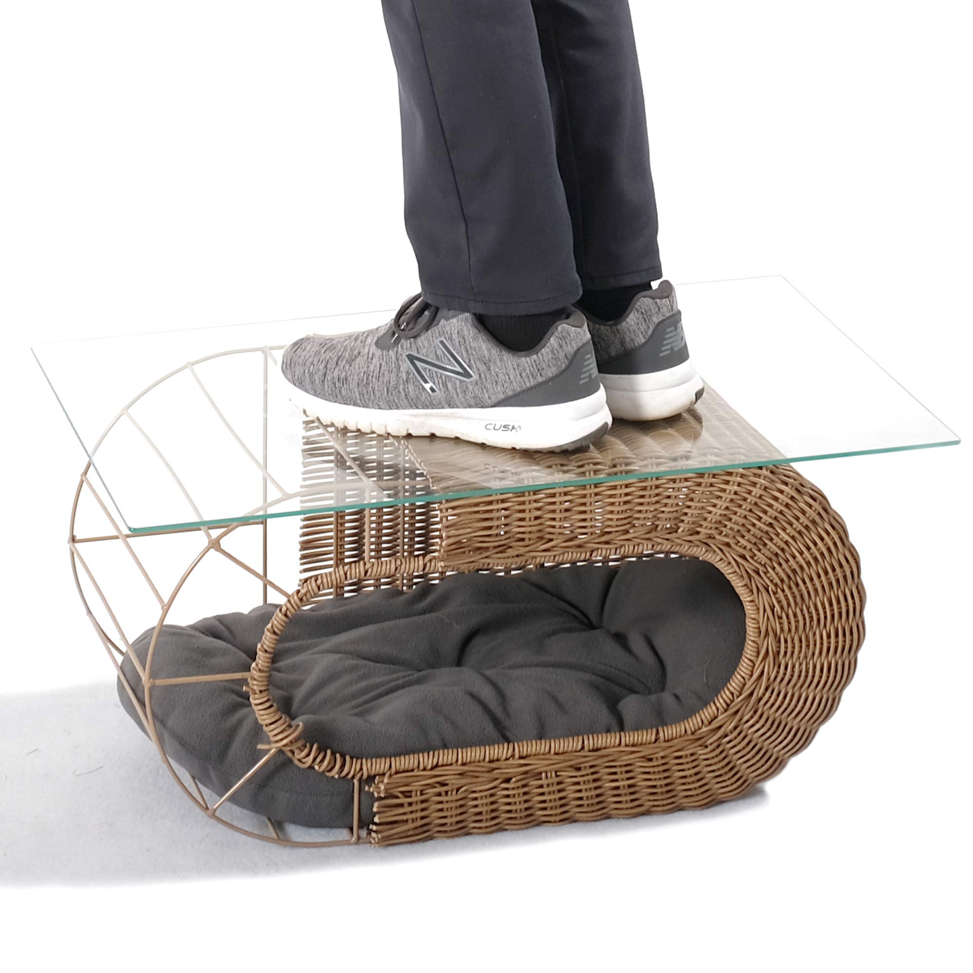 Stackable Cat Condo with Enclosed Bed - Interactive Faux Rattan Cat House for Indoor Play | Multi-Level Cat Tower with Top & Side Entries | Perfect for Small Spaces & Multi-Cat Homes