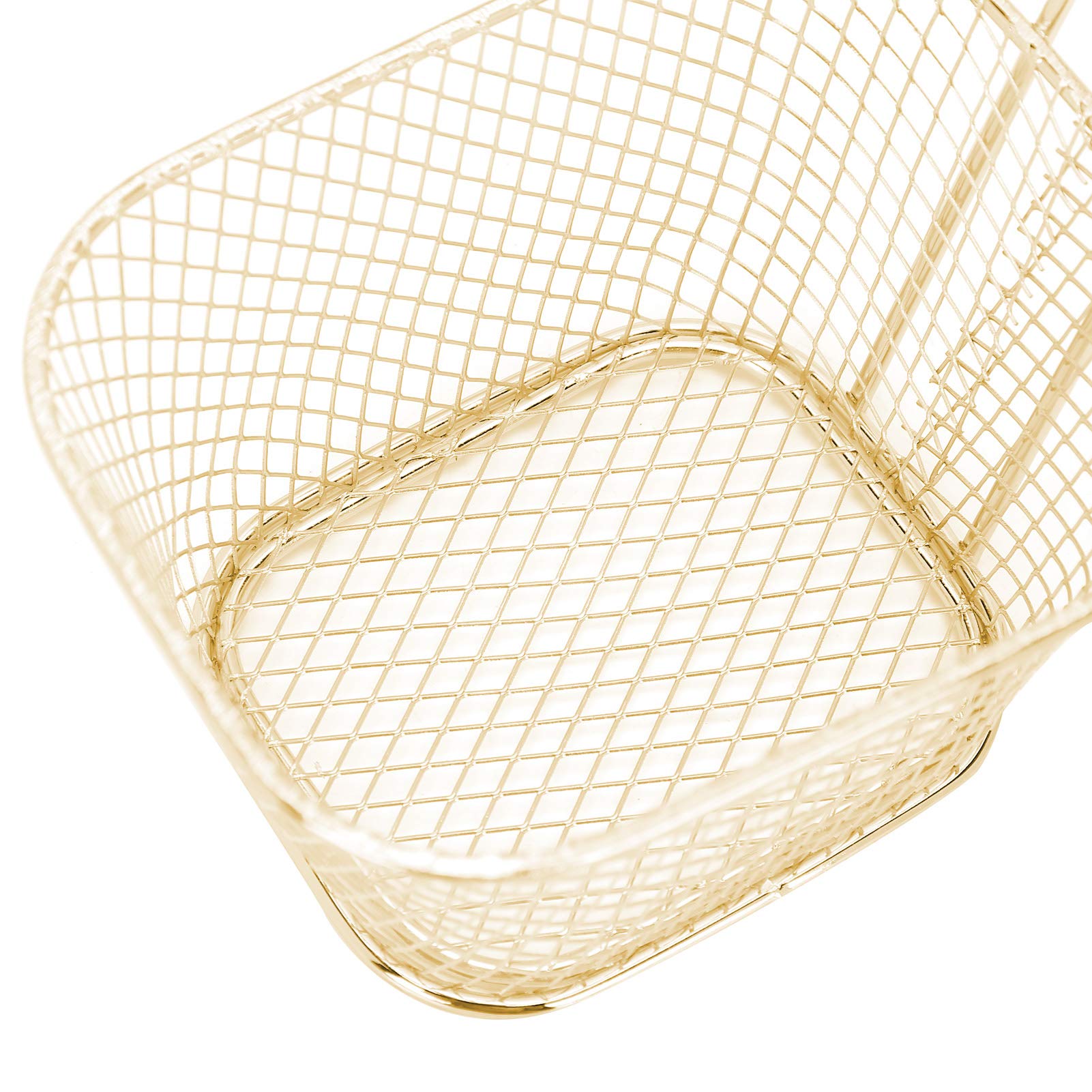 4-Piece Stainless Steel Frying Basket Set - Multi-Functional Deep Fryer Basket for French Fries, Onion Rings, Chicken Wings (Gold) - Perfect for Home Kitchens, Restaurants & Outdoor Cooking