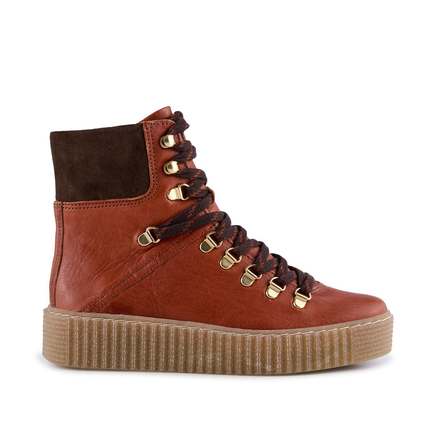 Agda Leather Lace Up Boots for Women - Red Brown Ankle Boots - Fashionable & Comfortable Footwear for Casual Outings, Work & Date Nights