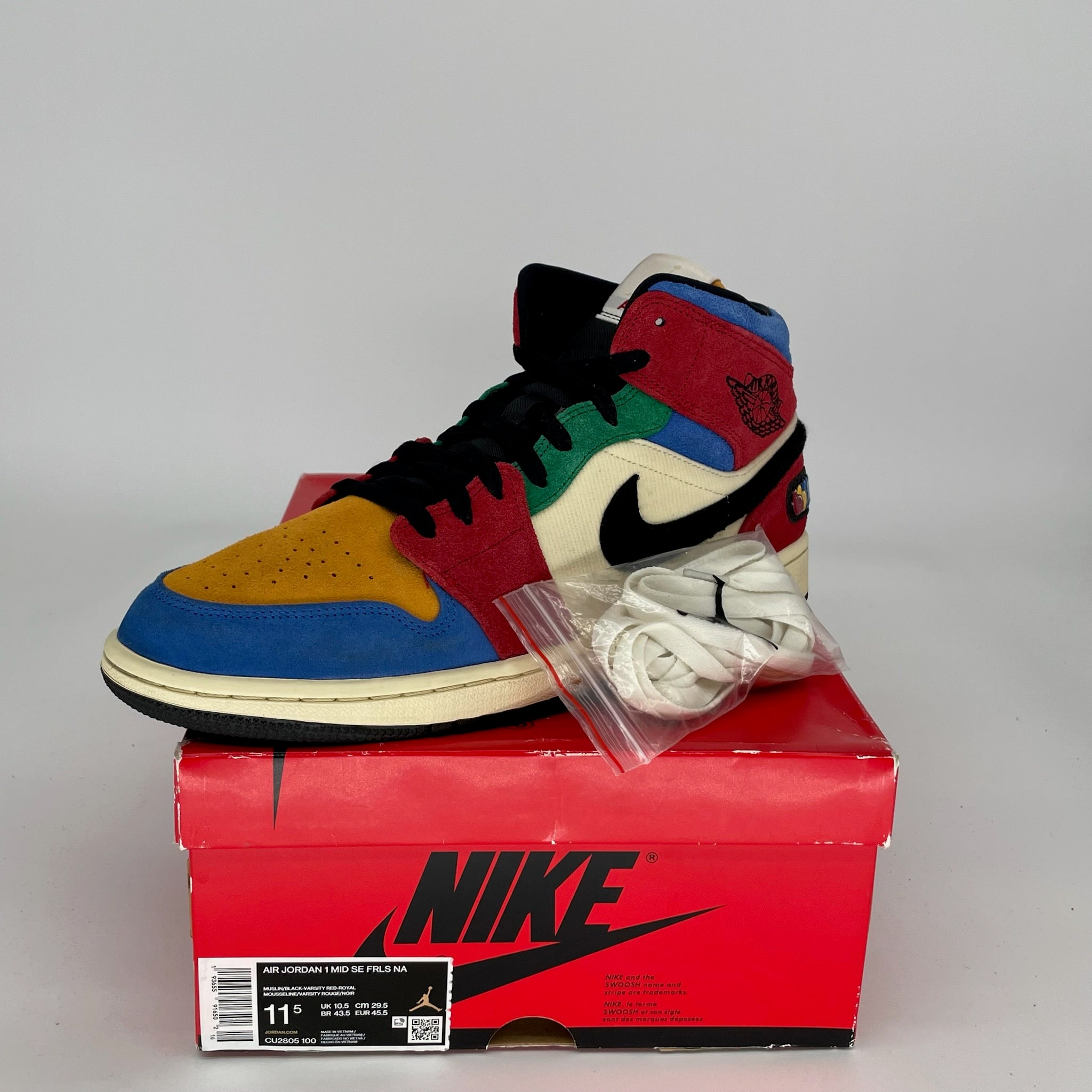 AIR JORDAN 1 MID FEARLESS BLUE THE GREAT - Men's Basketball Shoes Size 11.5 (CU2805-100) - Perfect for Streetwear, Sneaker Collection & Casual Outfits