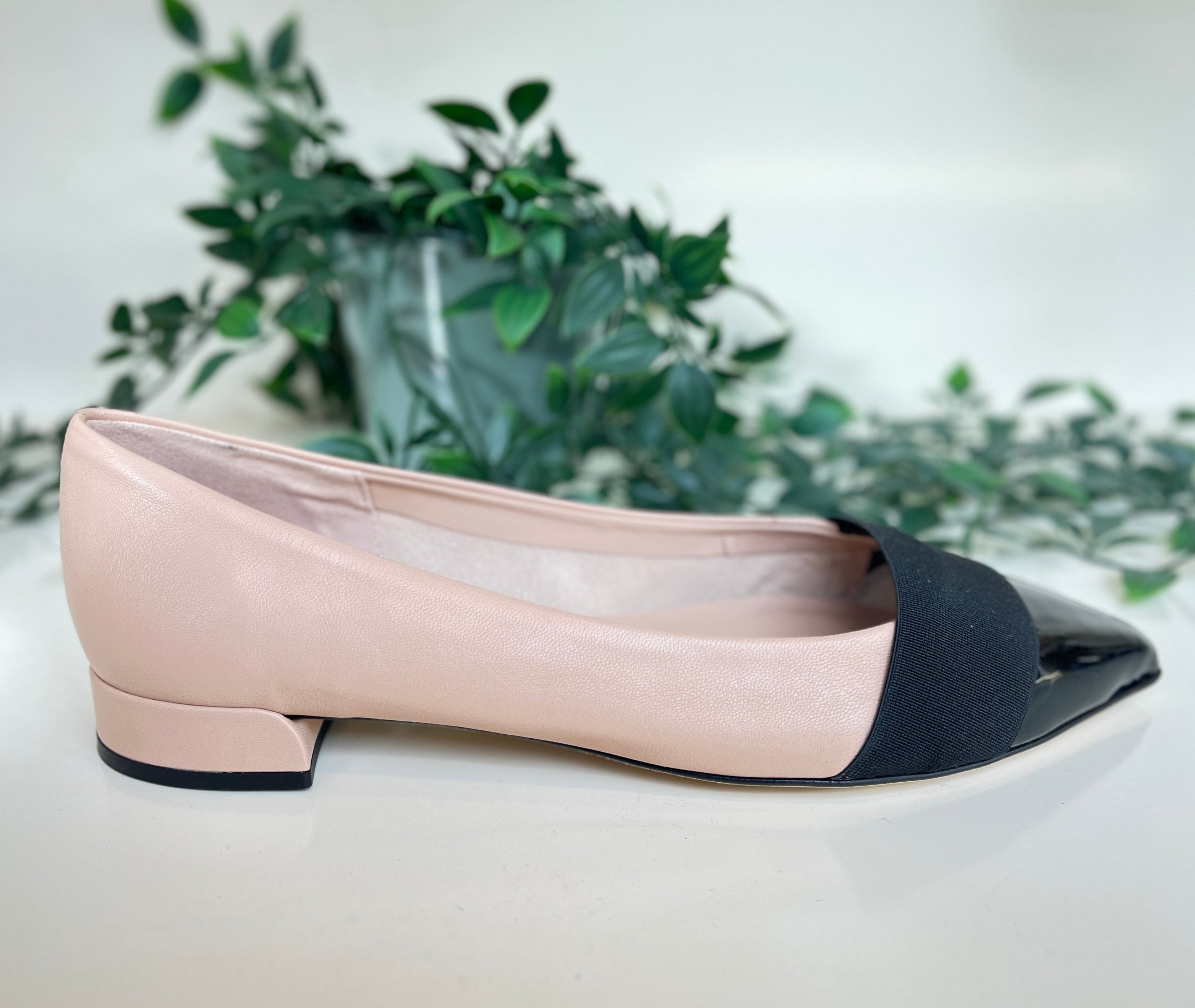 Fabucci Women's Camel & Black Pointed Toe Ballet Flats - Comfortable Leather Loafers for Work, Office & Casual Wear