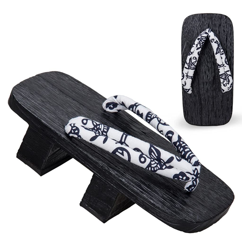 Men's Wooden Geta Sandals - Traditional Japanese Kimono Clogs with Two-Tooth High Heel | Summer Slippers for Indoor/Outdoor Wear | Perfect for Cosplay, Tea Ceremonies & Cultural Events
