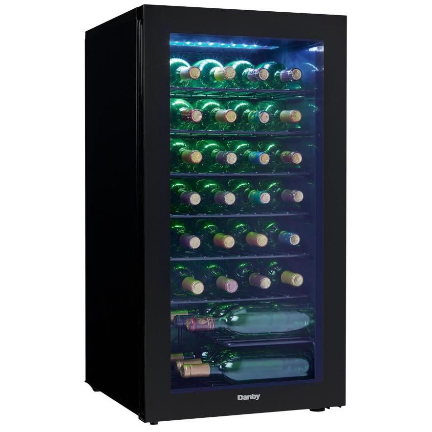 Danby 36-Bottle Wine Cooler with LED Lighting - DWC036A2BDB - Perfect for Home Bars, Restaurants, and Wine Cellars