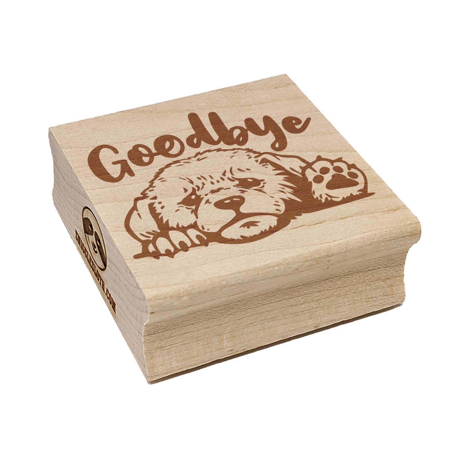 Goodbye Sad Puppy Dog Square Rubber Stamp for DIY Scrapbooking, Card Making & Craft Projects - 1.25 Inch Small Stamp for Paper, Envelopes & Gift Wrapping