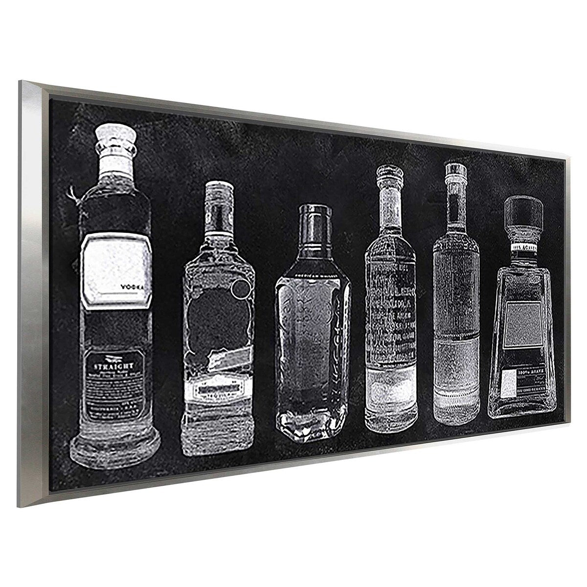 Modern Bar Cart Print on Floating Canvas Wall Art - Perfect for Home Bar Decor, Living Room, Dining Room & Office